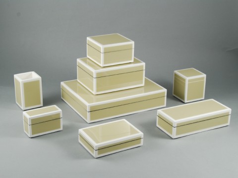 Taupe with White Lacquer Box Collection