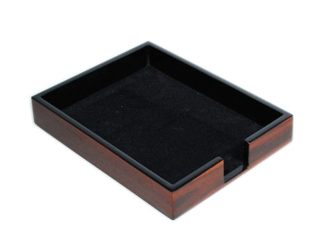 Rosewood Inlay with Black Lacquer Stationery Tray