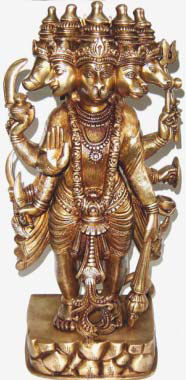 Standing Hanuman with Five Faces and Ten Hands