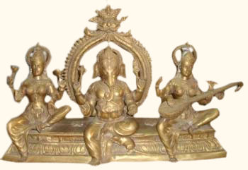 Lakshmi / Ganesha / Saraswati on Panel