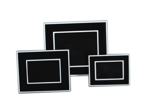 Black and White Lacquer Picture Frame for 4" x 6" photo