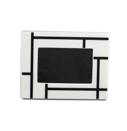 Lacquer Picture Frame, White Grid 4" x 6"