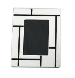 Lacquer Picture Frame, White Grid 5" x 7"