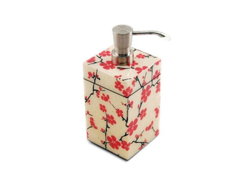 Cherry Blossom Inlay Lacquer Lotion Pump (Metal Nozzle)