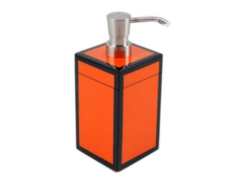 Orange with Black Trim Lacquer Lotion Pump (Metal Nozzle)