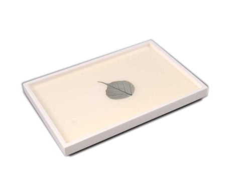 Bodhi Leaf Inlay with White Lacquer Vanity Tray